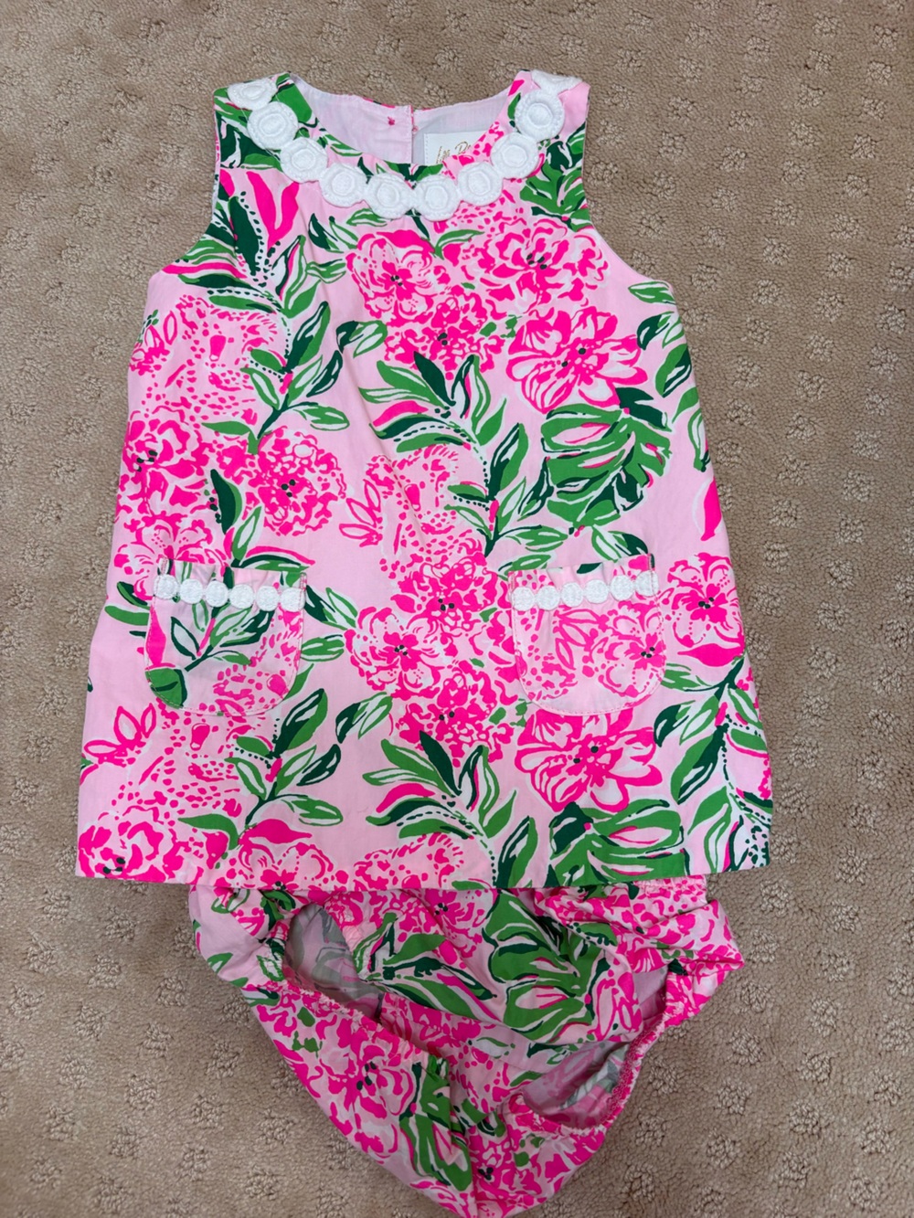 Lilly Pulitzer Pink & Green Floral Toddler bloomer swing set